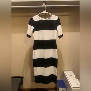 SHEIN Black and White Striped T-shirt Dress.
